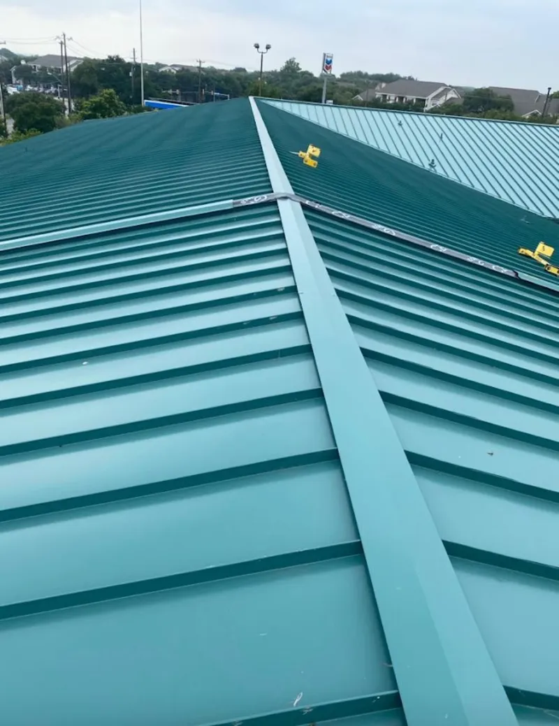 Green commercial metal roof ridge and valley for Metal Roof Repair in Dillon